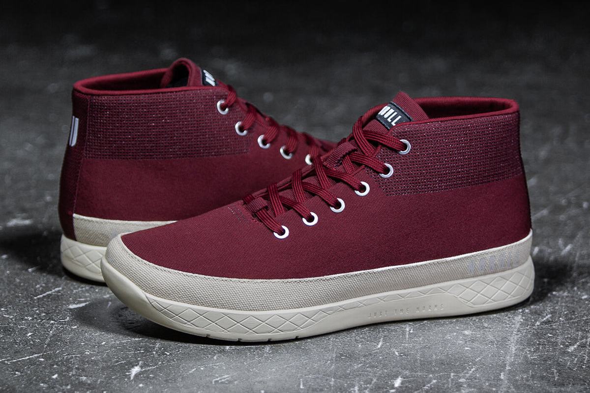 Nobull Canvas Mid Men's Trainers Dark Red | Australia (YU3682)